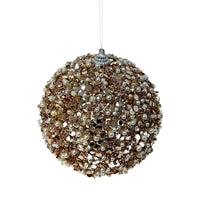 Champagne Splendor Sequin Pearl Ball Ornament
