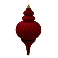 Red Flocked Finial Ornament