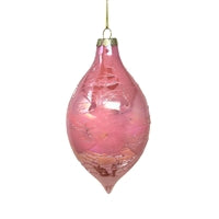 Iridescent Pink Cracked Finial Ornament