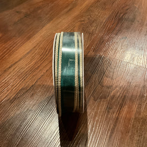 1" Green Velvet Ribbon with Gold Back