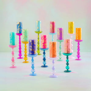 Glitterville Rainbow Sugar Plum Finial Candle Holder