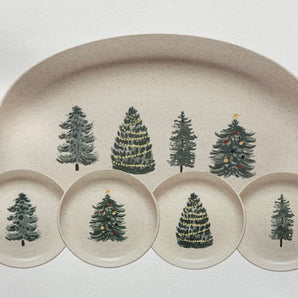 Pacifica Christmas Tree Set of 4 Plates