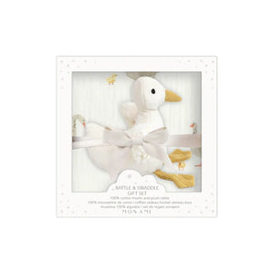 Mon Ami Mother Goose Swaddle and Rattle Set