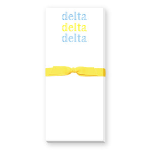 Sorority Greek Script Skinnie Notepad