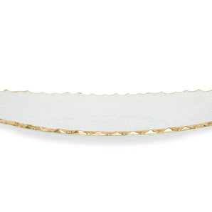 Gold Edge Glass Oblong Tray