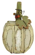 Cream 10" Wooden Pumpkin