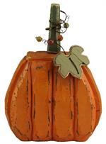 13" Orange Wooden Pumpkin
