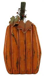 Orange Wood Tin Pumpkin