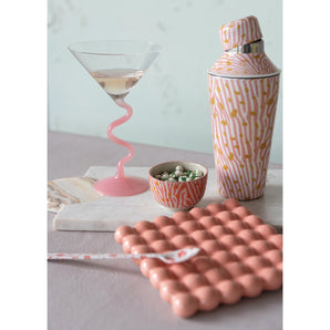 Pink Ceramic Hobnail Trivet