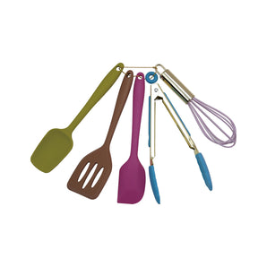 Set of 5 Silicone and Metal Utensils