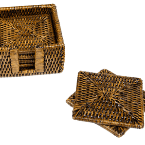 Rattan Square Coasters