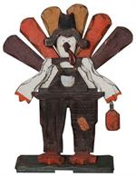 31" Antique Wooden Turkey