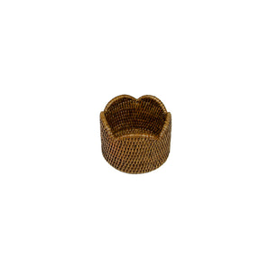 Natural Rattan Scallop Wine Coaster