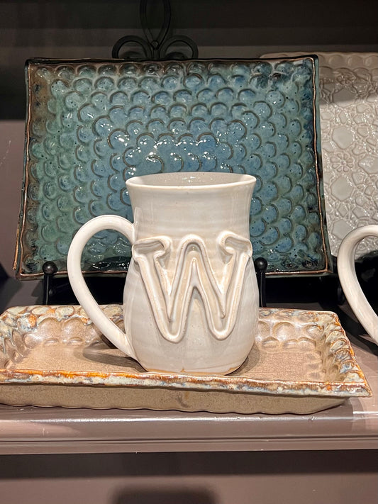 Fingerprint Pottery Initial Mug
