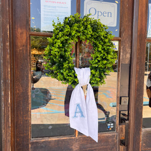 Dark Blue Initial Wreath Sash