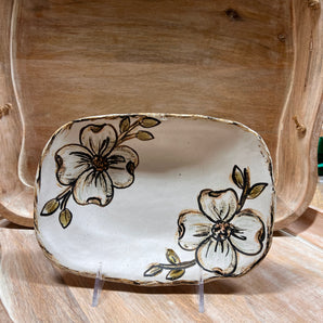 Etta B Rectangle Dish with Dogwoods