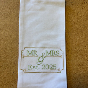 Rectangle Mr and Mrs EST 2025 Hand Towel