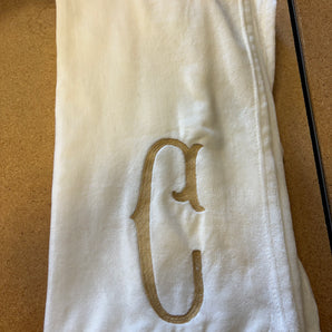 Gold Ivory Initial Throw