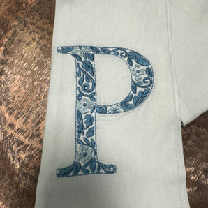 Blue Chino Initial White Sash