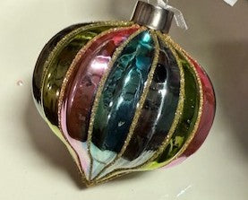 Fluted Rainbow  Drop Ornament