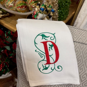 Red & Green Elegant Holiday Towel