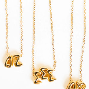 Greek Bubble Letter Necklace