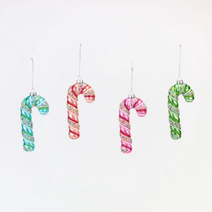 Candy Cane Glass Ornament