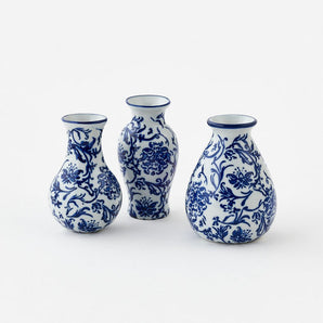 Mini Blue and White Vases