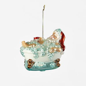 Santa in Bathtub Ornament