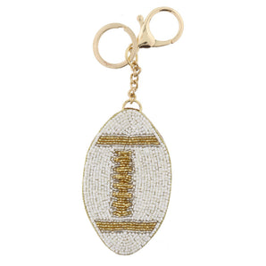 Beaded Football Keychain