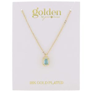 18K Gold Plated Baguette Crystal Necklace