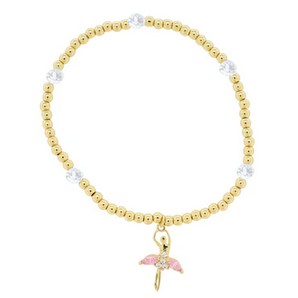 Gold & Pink Ballerina  Bracelet