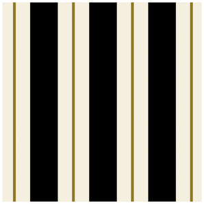 Black and Gold Awning Stripe Cocktail Napkin