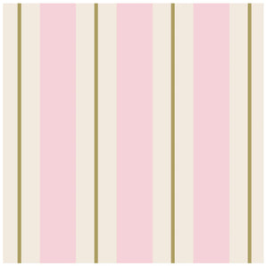 Pink and Gold Awning Stripe Cocktail Napkin