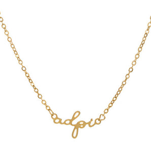 Greek Gold Plated Script Necklace