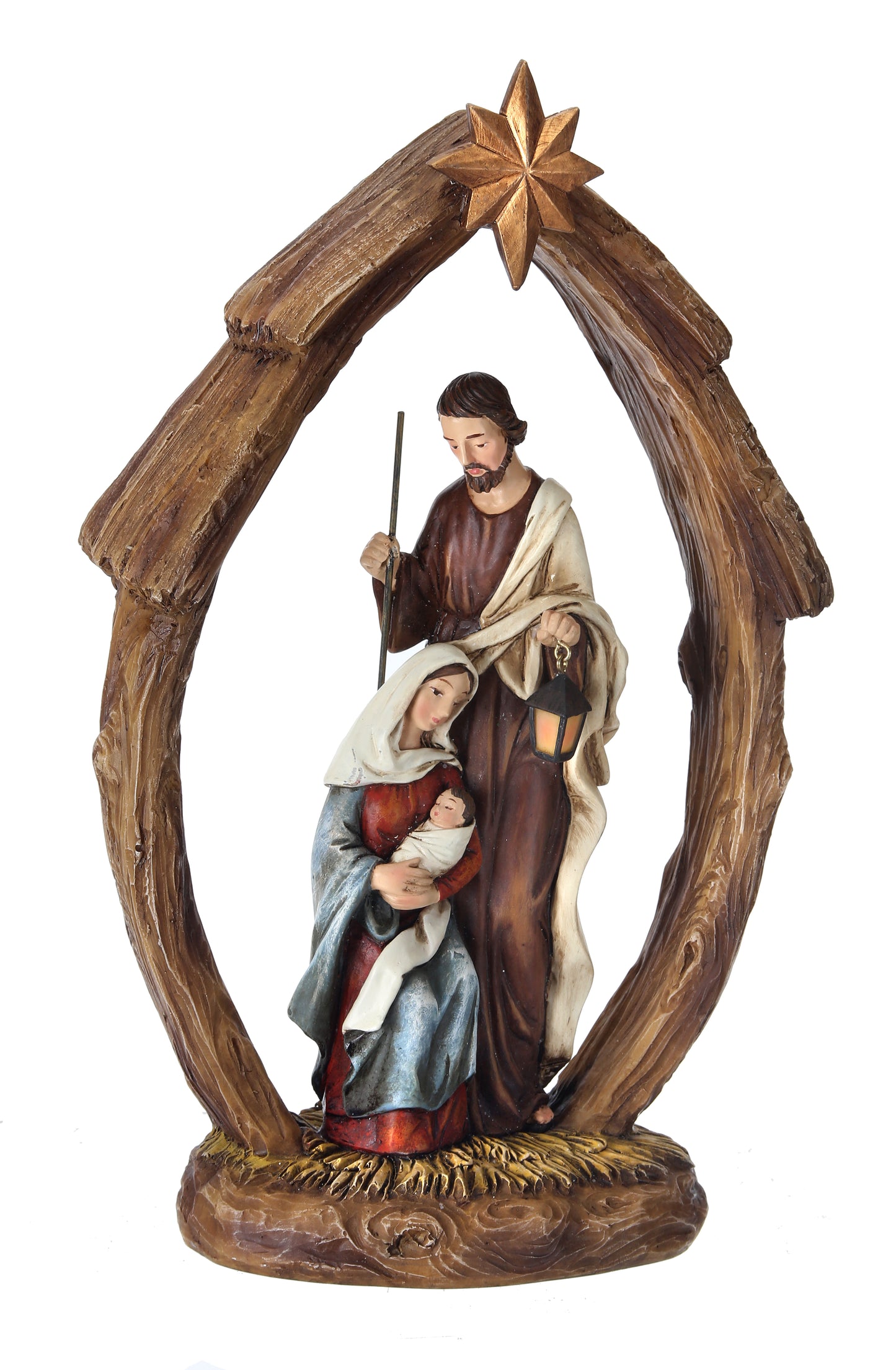 Resin Holy Family In Arch With Star