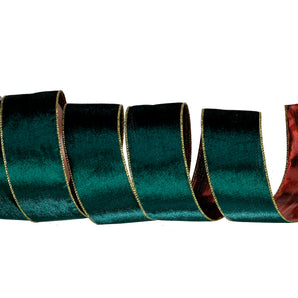 2.5" Green/Red Velevet Metallic Ribbon