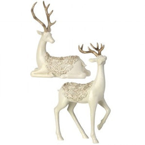 Ivory Deer with Scroll Saddle