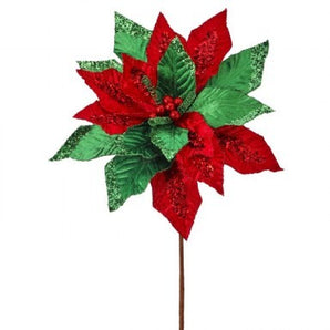 Classic Velvet Poinsettia Stem
