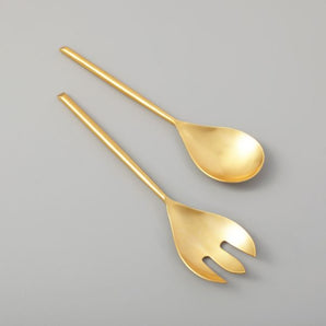 2 Piece Matte Gold Salad Server