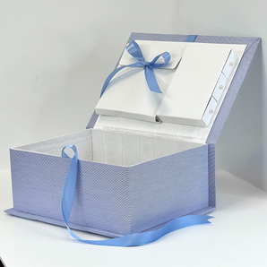 Micro Striped Cotton Medium Keepsake Box