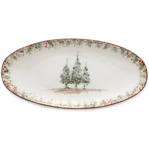 Arte Italica Natale Long Oval Platter