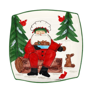Vietri Old St Nick 2025 Santa in Woods Platter