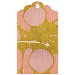 Pink and Green Stone Marbled Tags