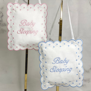 Linen Baby Sleeping Sign Pillow