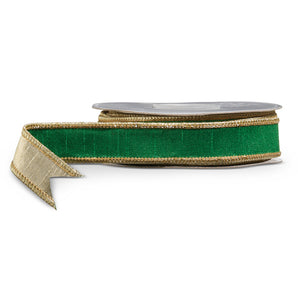 1" Green & Gold  Ribbon
