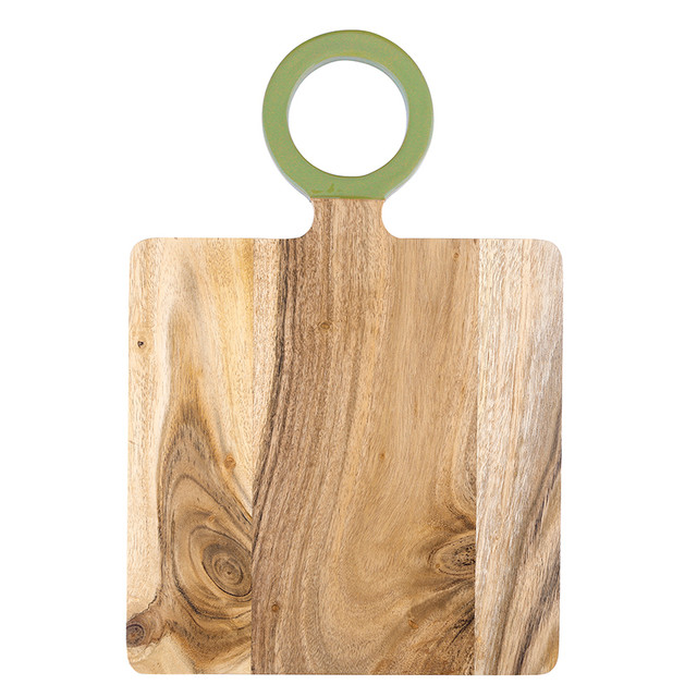 Round Enamel Handle Wooden Board
