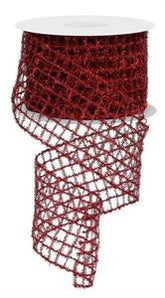 2.75" Red Tinsel Mesh Ribbon