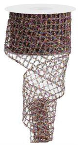 2.75" Rainbow Tinsel Mesh Ribbon