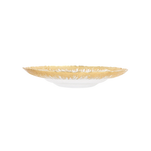 Vietri Rufolo Gold Brushstroke Shallow Bowl